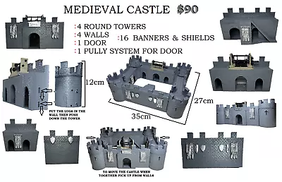 Castle Playset Knights Australian Soldiers Miniatures Role Play Templar Medieval • $26.97