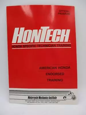 Vtg 1987 Honda Motorcycle HonTech Technician Mechanics Institute Brochure • $15.90