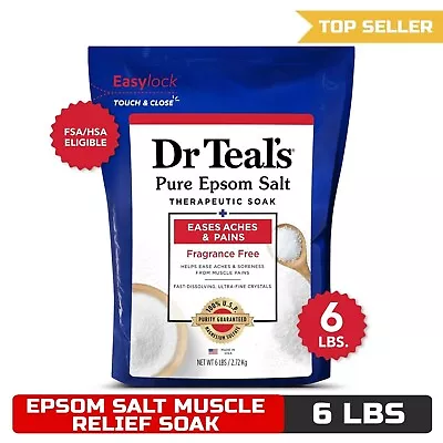 Dr Teal's Pure Epsom Salt Soak Therapeutic Fragrance Free 6 Lbs • $6.13