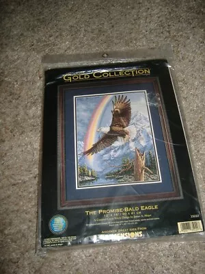 New THE GOLD COLLECTION THE PROMISE-BALD EAGLE DIMENSIONS CROSS STITCH • $95