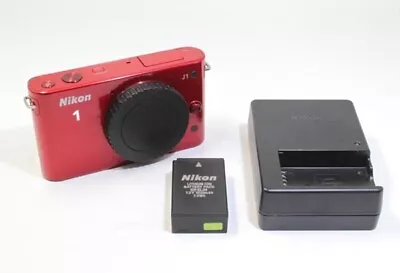 Nikon Nikon1 J1 Digital Camera Body - Red ( Body Only ) **Very Good** Condition • $128.70