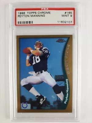 1998 Topps Chrome Peyton Manning RC Indianapolis Colts Rookie #165 PSA 9 MINT • $129.99