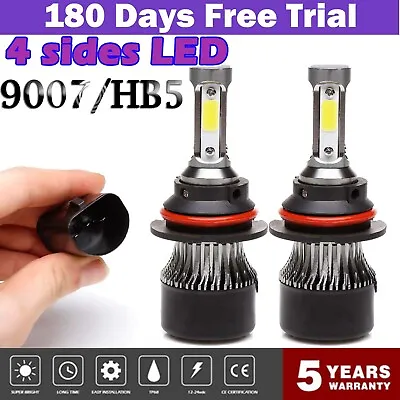 4-Side 9007 LED Headlight Bulbs Kit HB5 High Low Dual Beam 6500K Super White USA • $11.80