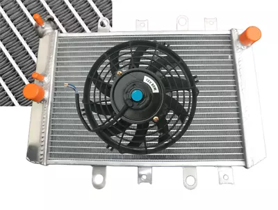 Aluminum Radiator+Fan For 2007-2013 Yamaha ATV Quad Grizzly 700 YFM700/550/500 • $78.77