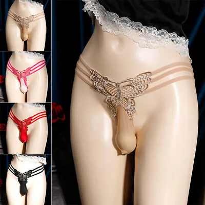 $2.22 • Buy Men Lace G-string Sissy Pouch Panties Thong Bikini Gay Briefs Underwear Lingerie