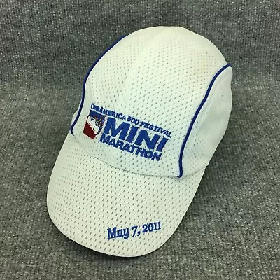 One America Mini Marathon Hat Cap Strap Back Mens Adjustable White Blue 2011 • $3.98