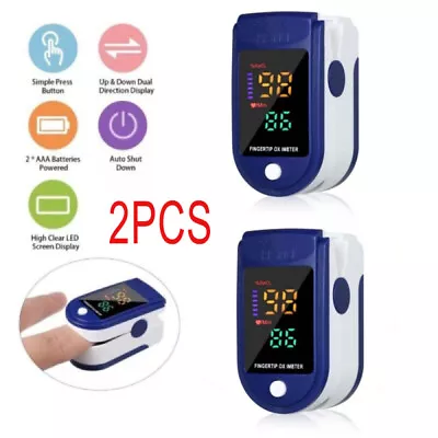 2x Professional Finger Pulse Oximeter Blood Oxygen Saturation Heart Rate Monitor • $11.89