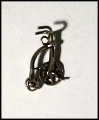 Vintage Sterling Silver Antique High Wheel Bicycle Charm Pendant #RA436 • $15.99