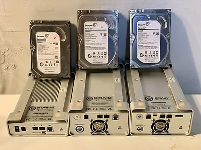 Huge Lot 3X G-Raid 4tb Hards Drives Firewire 800 Usb3 + 3X Seagate Internal HDD • $500