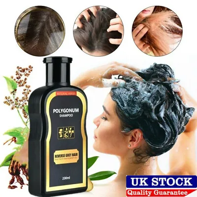 200ml Reverse Grey Hair Darkening Shampoo Natural Polygonum Essence Hair Care • £7.95