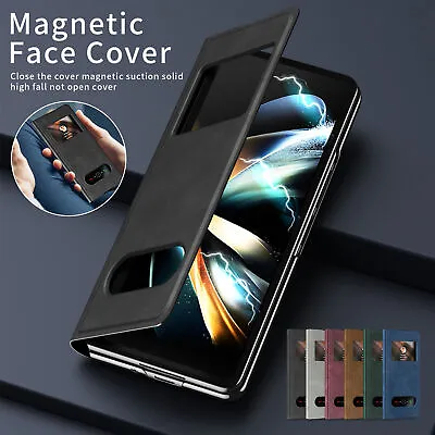 For Samsung Galaxy Z Fold 5/3/4/2 Luxury Magnetic Leather Stand Case Flip Cover  • $10.99