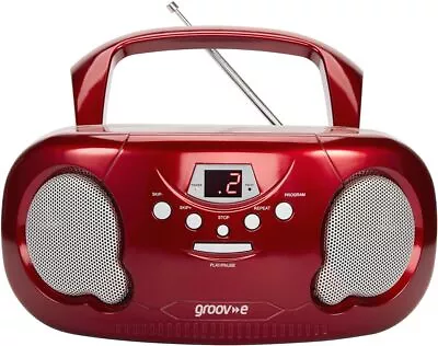 Groov-e GVPS733/RD Portable CD Player Boombox With AM/FM Radio 3.5mm AUX Input • £46.99