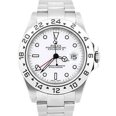 Rolex Explorer II White Stainless Steel Automatic 40mm Oyster Date Watch 16570 • $6993.96