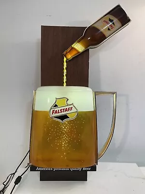 Vintage Falstaff Beer Animated Motion Sign Bar Pub Light 30x18” Working Pouring • $499