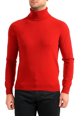 Malo Optimum Men's Brick Red 100% Cashmere Turtleneck Pullover Sweater • $229.99