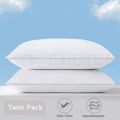 2 Pack Bedding Hotel Quality Pillows Medium Firm Family Bed Standard Pillow Home • $21.99