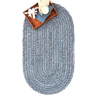 $75 • Buy Capel Rugs Maritime Cape Shoals Blue High/Low Textured Country Oval Braided Rug
