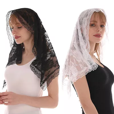 New Women Church Wedding Mantilla Lace Mass Head Covering Catholic Chapel Veil • £4.08