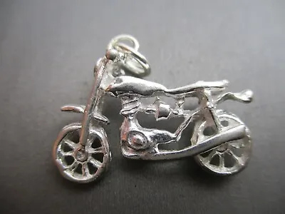 Vintage Sterling Silver **3-d Motorcycle Bike Charm Pendant** #st38 • $18.99