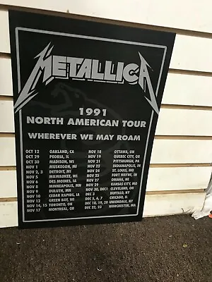 Metallica Black Album 1991 Tour Dates Cardstock Concert Poster  12  X 18  • $9.99