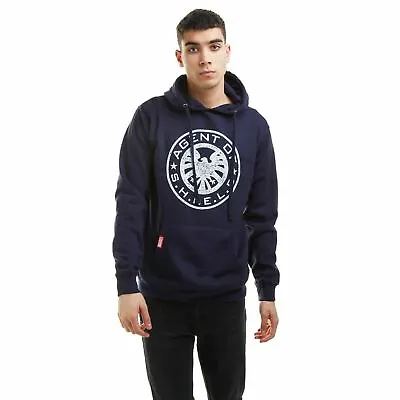 Official Marvel Mens Retro Shield Logo Hoodie Jumper Navy S-XXL • £24.99