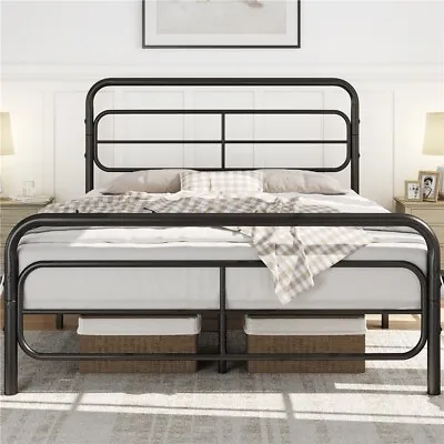 3ft/4ft6 Metal Bed Frame Platform Bed With Storage/High Headboard/Sturdy Slats • £66.99