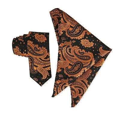 Tie Co Premium Slim 6cm Neck Tie & Pocket Square Hanky Matching Wedding Set 2pc • £7.99