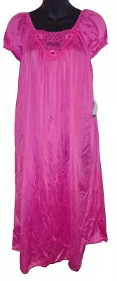 Vintage Lorraine Nylon Nightgown Hot Pink Size Medium NWT! • $24.95