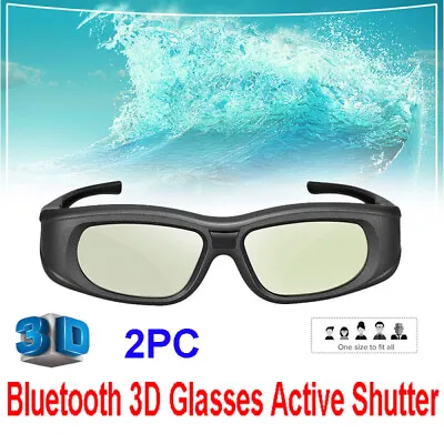 2X Bluetooth 3D Glasses Active 3D Rechargeable For TV Sony Panasonic Samsung FN • £47.63