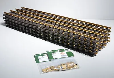 10 Pieces Train Line 45 Straight Tracks 60 CM + Connectors / Mint / Gauge G • £130.62