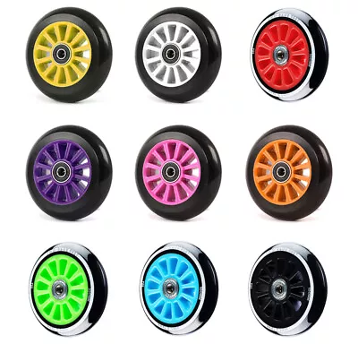 100mm Stunt Scooter Wheels + ABEC 9 // Fit TBF Slamm Razor MGP Grit JD Bug Etc. • £6.99