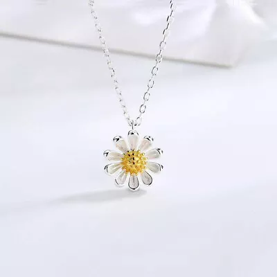 April Birth Flower UK Daisy Sterling Silver Necklace Birthday Gift • £3.95