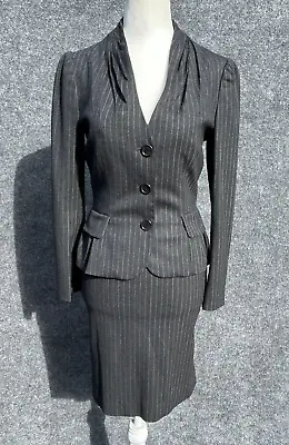 MOSCHINO Cheap And Chic 90's Y2K Pinstripe Tailored Feminine Skirt Suit Size 4/6 • $300