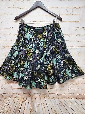 J. Jill Womens Silk Blend A-Line Skirt Sz 10 Petite Lined Floral Size Zip • $15.74