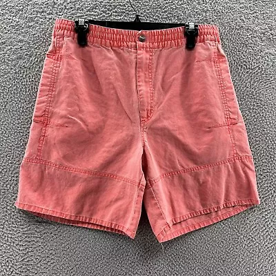 VINTAGE Weekends Shorts Men Medium Pink Elastic Waist Drawstring Cotton Surf 90s • $29.99