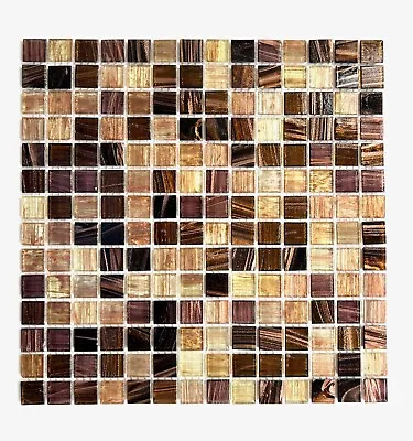 $19.99 • Buy 3/4 X 3/4 Copper Gold Glimmer Glass Mosaic Tile Backsplash Kitchen Bath