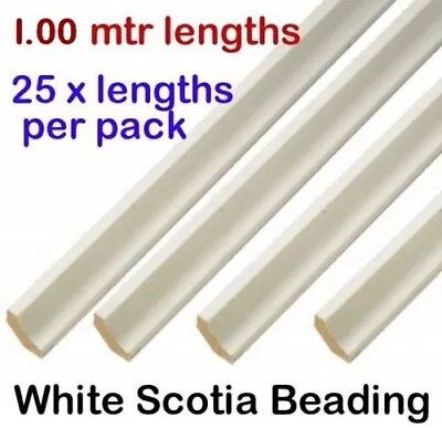 White Scotia Beading Laminate Edging Molding Pack Of 25 Lengths X 1.00 Metre • £34.75