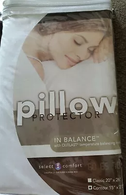 Sleep Number In Balance Pillow Protector Contour WHITE 15 X 21  New • $19.16