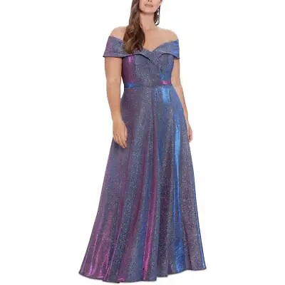 Xscape Womens Drapey Maxi Prom Evening Dress Gown Plus BHFO 9232 • $108.99