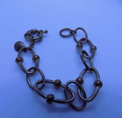 J Crew Gold Tone With Copper Tints Chain Link Bracelet 7.5  (257) • $9