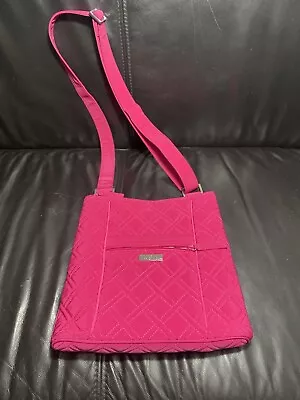 VERA BRADLEY Large Hipster Fuchsia Dark Pink Crossbody Purse • $15