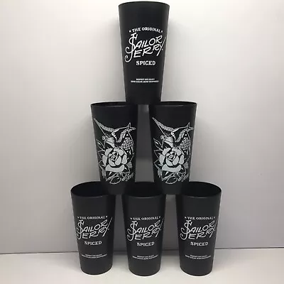 6 Sailor Jerry Spiced Rum Black Plastic Tumblers Cups New Unused • £15