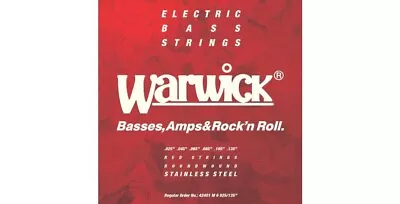 Warwick 42401 Red Label Stainless Steel Bass Guitar Strings; 6-string Set 25-135 • $24.99