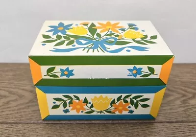 Vintage Recipe Tin Dutch Floral Tin Recipe Box By Syndicate Manufacturing (F) • $19.79