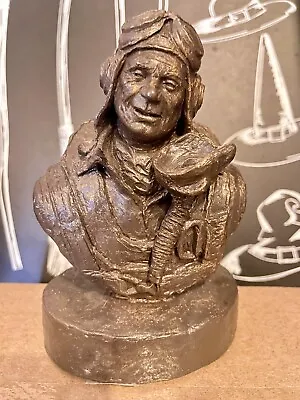 Michael Garman Fighter Pilot WWII Bust Composite Bronze Tone 5.5  • $39.95