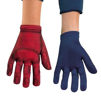 $7.95 • Buy Childs Red Blue CAPTAIN AMERICA Gloves Gants Boys Costume Accessory