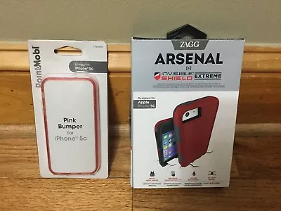 InvisibleShield IPhone 5C Screen Protector W/Arsenal Extreme Hard Case Bundle • $11.49