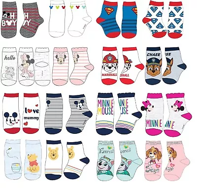 2 Pack/Pairs Of Baby Toddlers Girls Baby Character Novelty Cute Socks 3-18 Mnths • £3.29