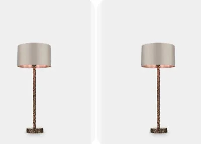 John Lewis David Hunt Sloane Table Lamp Copper - Pair - Total RP£420 • £240