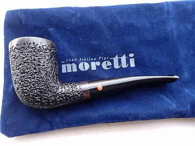 Pipe Moretti Bent Freeform Rock Total Black Briar Handmade Italy Gr.43 Oz.15 • $145